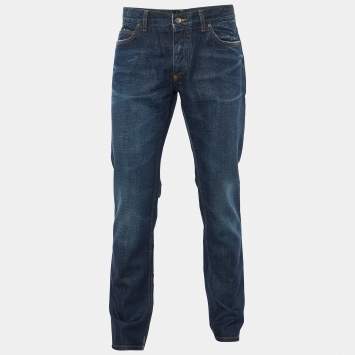 Pre Owned Dolce & Gabbana Dark Blue Denim Comfort Fit Jeans L/Waist 35"
