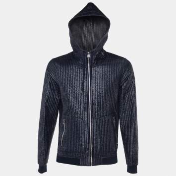 Pre Owned Dolce & Gabbana Midnight Blue Quilted Zip Up Jacket L