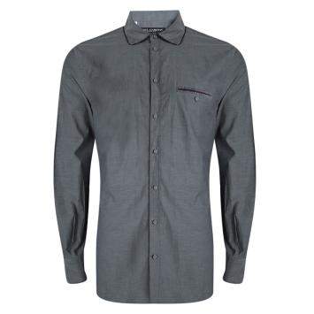Pre Owned Dolce & Gabbana Grey Contrast Piping Detail Long Sleeve Button Front Shirt XXL