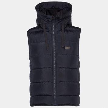 Pre Owned Dolce & Gabbana Dark Grey Down Quilted Vest M