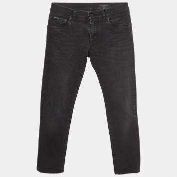 Pre Owned Dolce & Gabbana Black Denim Slim Fit Jeans S Waist 32"