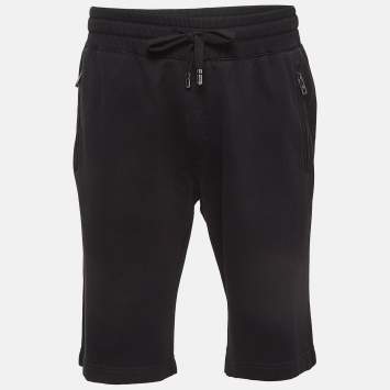 Pre Owned Dolce & Gabbana Black Cotton Knit Shorts XL