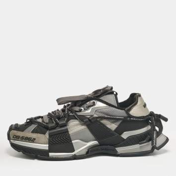 Pre Owned Dolce & Gabbana Multicolor Leather and Suede Low Top Sneakers Size 45