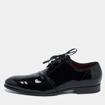 Pre Owned Dolce & Gabbana Black Patent Leather Lace-Up Derby Size 43