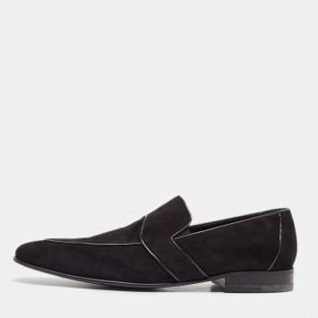 Dolce & Gabbana Black Suede Slip On Loafers Size 43