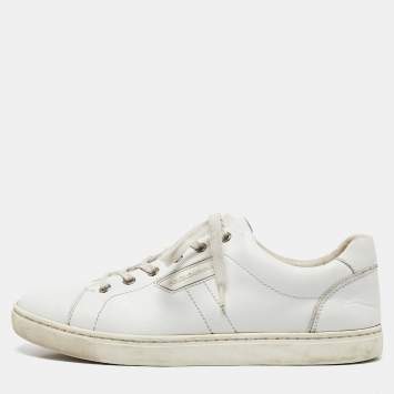 Pre Owned Dolce & Gabbana White Leather Lace Up Sneakers Size 41