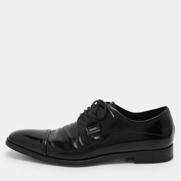 Pre Owned Dolce & Gabbana Black Patent Leather Oxfords Size 41
