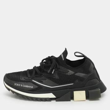 Dolce & Gabbana Black Mesh Sorrento Low Top Sneakers Size 41
