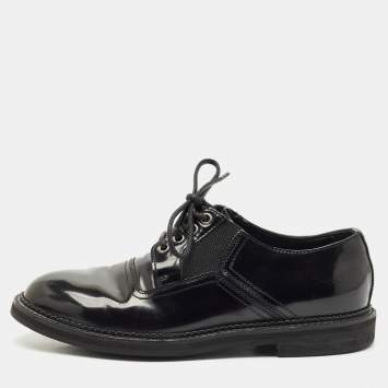 Dolce & Gabbana Black Leather and Mesh Derby Size 40.5