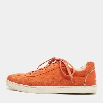 Dolce & Gabbana Orange Suede Low Top Sneakers Size 43