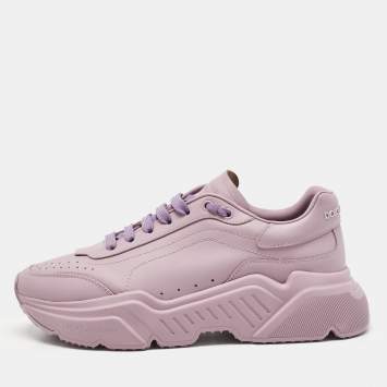 Pre Owned Dolce & Gabbana Pink Leather Daymaster Sneakers Size 41