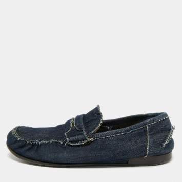 Pre Owned Dolce & Gabbana Navy Blue Denim Slip On Loafers Size 43