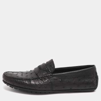 Pre Owned حذاء لوفرز دولتشي أند غابانا جلد نعام أسود مقاس 41