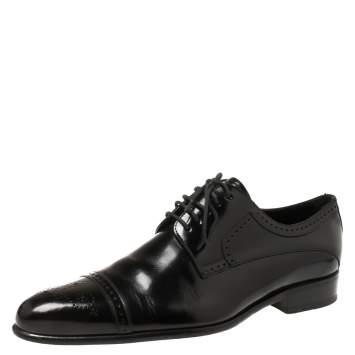 Pre Owned Dolce & Gabbana Black Leather Brogue Derby Size 42