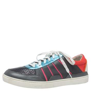 Pre Owned Dolce & Gabbana Multicolor Leather And Nylon Nigeria Sneakers Size 45