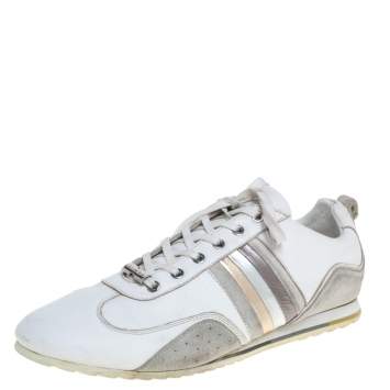 Pre Owned Dolce & Gabbana White Leather Logo Sneakers Size 43.5