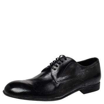 Pre Owned Dolce & Gabbana Two Tone Leather Lace Up Derby Size 42.5