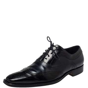 Pre Owned Dolce & Gabbana Two Tone Brogue Leather Cap Toe Lace Up Oxford Size 44