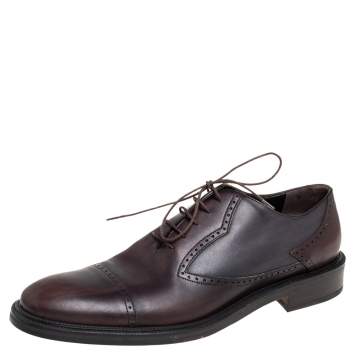 Pre Owned Dolce and Gabbana Brown Leather Oxford Size 43