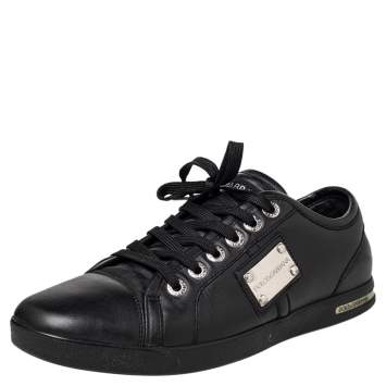 Dolce & Gabbana Black Cap Toe Low Top Sneakers Size 40.5