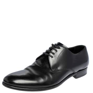 Pre Owned Dolce & Gabbana Black Leather Lace Up Derby Size 43