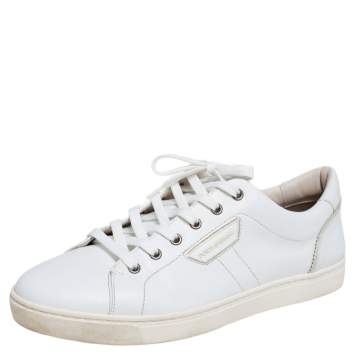 Pre Owned Dolce & Gabbana White Leather London Low Top Sneakers Size 42