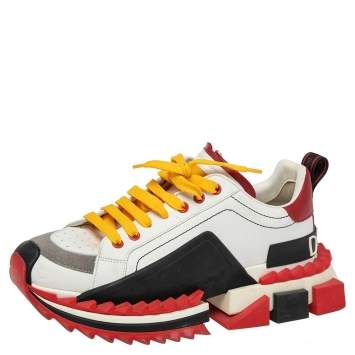 Pre Owned Dolce & Gabbana Multicolored Leather Super King Sneakers Size 42