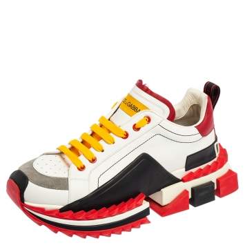 Pre Owned Dolce & Gabbana Multicolor Leather Super King Sneakers Size 43