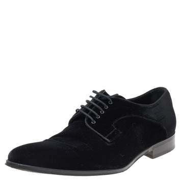 Pre Owned Dolce & Gabbana Black Velvet Derby Size 42