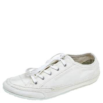 Pre Owned Dolce & Gabbana Cream Canvas Low Top Sneakers Size 44