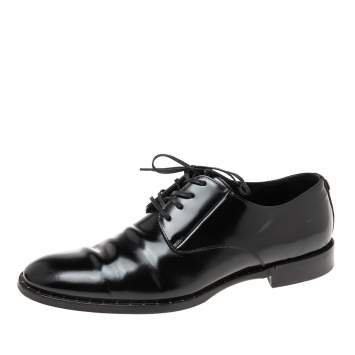 Pre Owned Dolce & Gabbana Black Patent Leather Lace-Up Derby Size 43