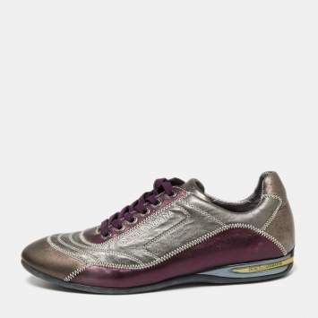 Pre Owned Dolce & Gabbana Multicolor Leather Low Top Sneakers Size 42.5