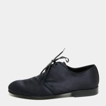 Pre Owned Dolce & Gabbana Navy Blue Satin Lace Up  Derby Size 41