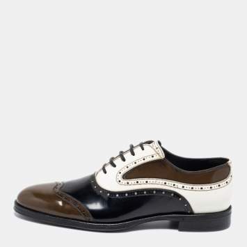 Pre Owned Dolce & Gabbana Tricolor Brogue Leather Lace Up Oxfords Size 42