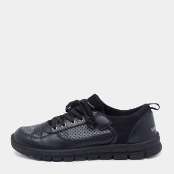 Pre Owned Dolce & Gabbana Black Leather Low Top Sneakers Size 42
