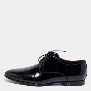 Pre Owned Dolce & Gabbana Black Patent Leather Derby Size 42 