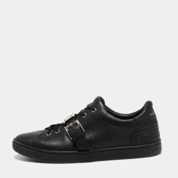 Pre Owned Dolce & Gabbana Black Leather Lace Up  Sneakers Size 42