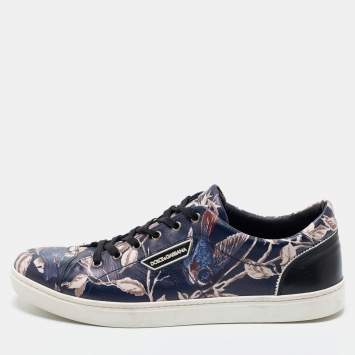 Pre Owned Dolce & Gabbana Multicolor Floral Printed Leather Low Top Sneakers Sie 45