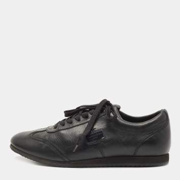 Pre Owned Dolce & Gabbana Black Leather Sneakers Size 41