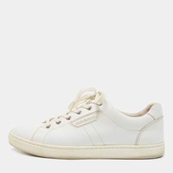 Pre Owned Dolce & Gabbana White Leather Low Top Sneakers Size 41