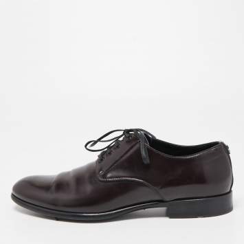 Pre Owned Dolce & Gabbana Dark Brown Leather Lace Up Derby Size 41