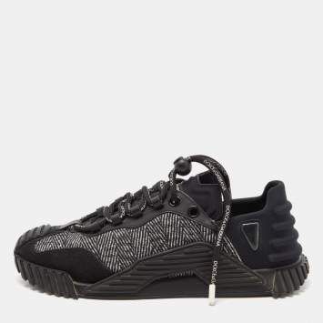 Pre Owned Dolce & Gabbana Black Suede and Neoprene Ns1 Sneakers Size 40