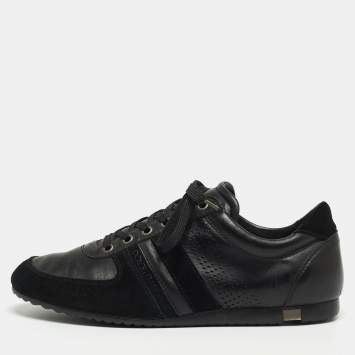Pre Owned Dolce & Gabbana Black Suede and Leather Low Top Sneakers Size 41
