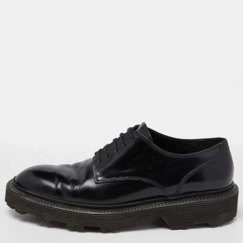 Pre Owned Dolce & Gabbana Black Patent Leather Lace Up Derby Size 43