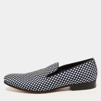 Pre Owned Dsquared2 Black Fabric Polka Dot Loafers Size 42