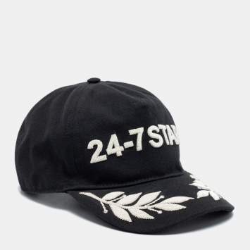 Pre Owned Dsquared2 Black Cotton Canvas 24-7 Icon Baseball Cap L