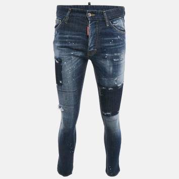 Pre Owned Dsquared2 Blue Washed Denim Cool Guy Jeans S Waist 32"