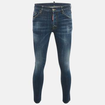 Pre Owned Dsquared2 Blue Faded Denim Skater Jeans S Waist 31"
