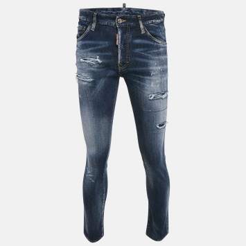 Pre Owned Dsquared2 Blue Distressed Denim Cool Guy Jeans S Waist 31"