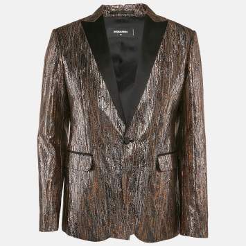 Pre Owned Dsquared2 Metallic Lurex Single Breasted Blazer XL